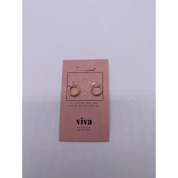 Viva Fashion Jewelry Women’s Girls 18K Gold Plated Small 2cm Hoop Earrings - Picture 4 of 6